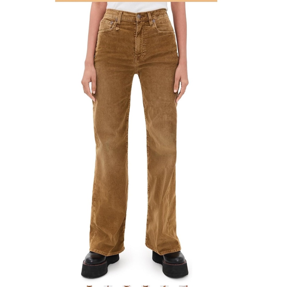 NWT R13 Charlotte Corduroy Jeans Womens Golden Brown Wide Leg High Rise 27